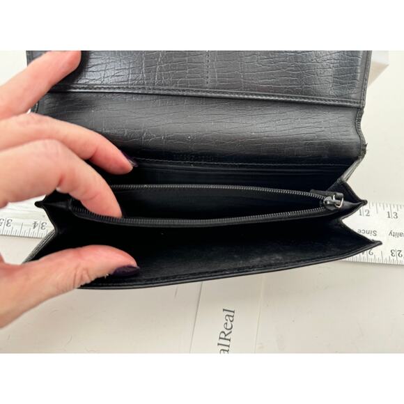 Gucci Tom Ford Black GG Canvas Monogram Bamboo Tri Fold Wallet - Picture 5 of 5